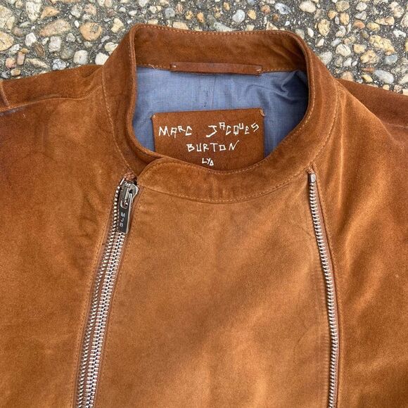 Vintage distressed Marc Jacques Burton hand made suede Moto jacket leather suede - Picture 5 of 8